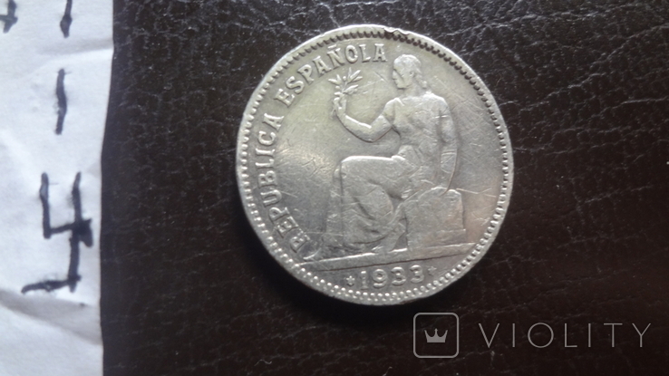 1 песета 1933 Испания серебро (I.1.5), фото №6