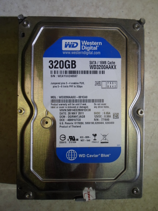 Продам жёсткие диски/винчестеры/HDD 320 Gb(Гб) 3.5"/SATA. Рабочие., фото №2