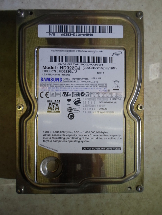 Продам жёсткие диски/винчестеры/HDD 320 Gb(Гб) 3.5"/SATA. Рабочие., фото №4