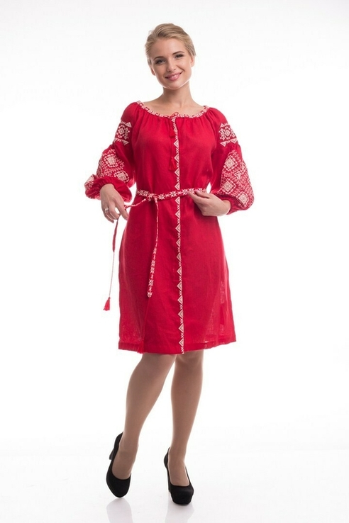 Сукня жіноча Іванна (льон червоний), фото №2