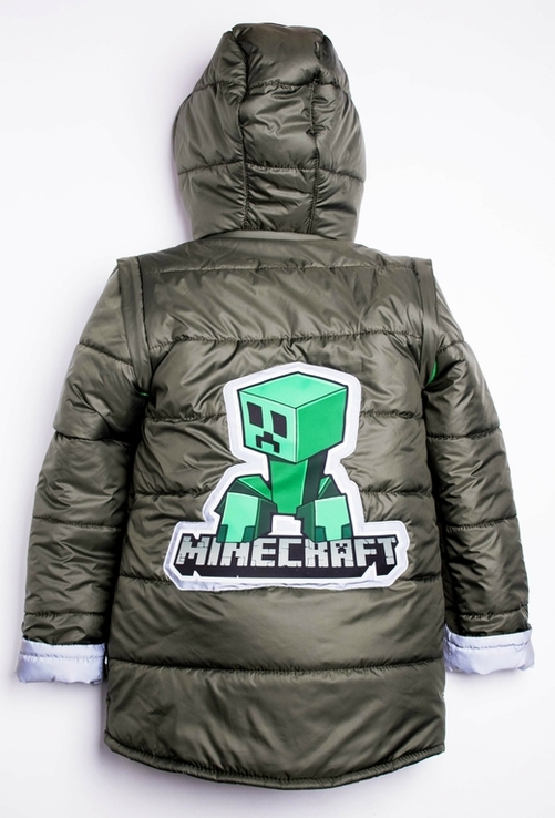 Дитяча куртка жилетка зі світловідбиваючими елементами MineCraft хакі 116 ріст 1062d116, фото №3