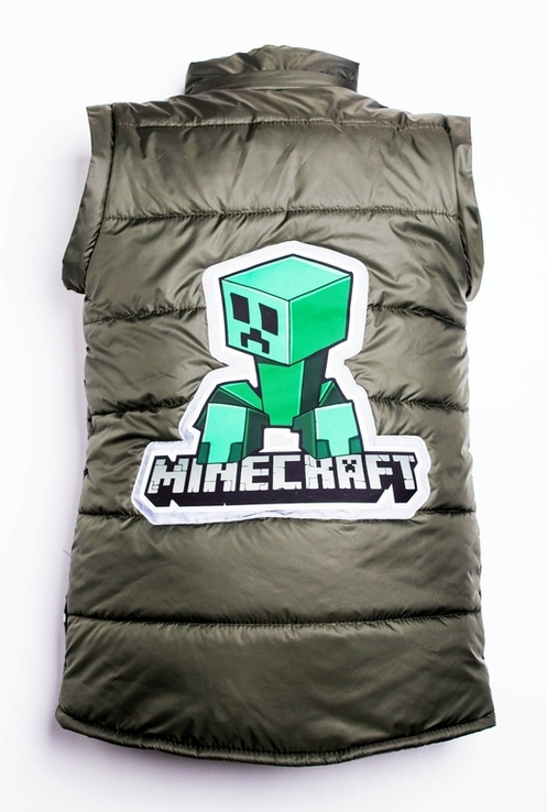 Дитяча куртка жилетка зі світловідбиваючими елементами MineCraft хакі 116 ріст 1062d116, numer zdjęcia 5