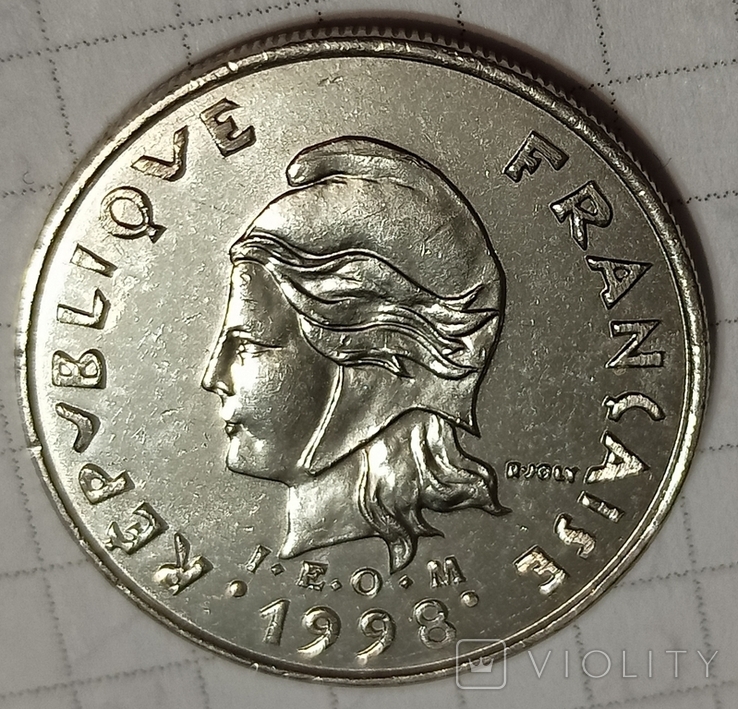 Полинезия 10 франков 1998