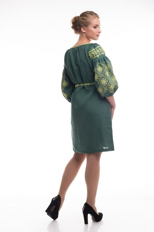 Сукня жіноча Іванна (льон зелений), фото №5