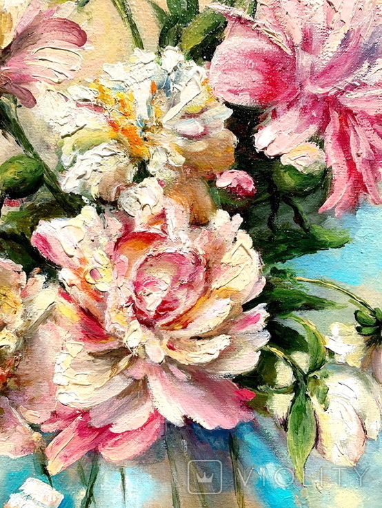 Painting "Peonies in a blue vase" 45/35, photo number 5