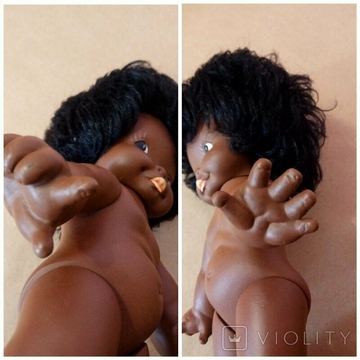 Кукла негритянка прямоножка ГДР, фото №6