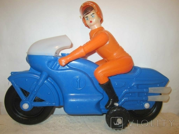 Мотоциклист новая кукла игрушка 40см СССР, фото №2