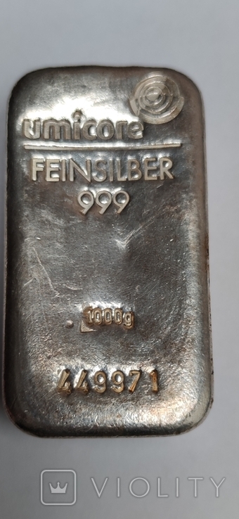 Слиток серебро 999 вес 1000 г, фото №2