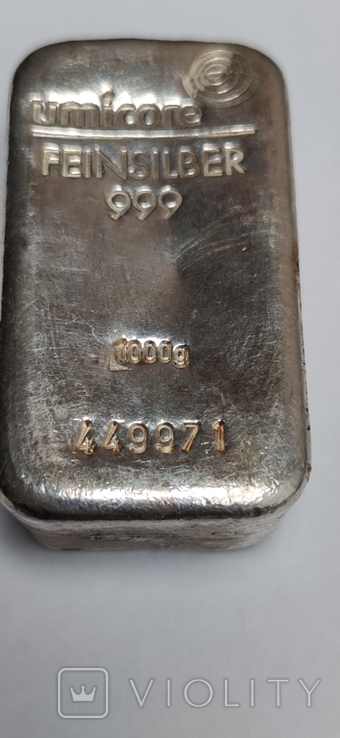 Слиток серебро 999 вес 1000 г, фото №4
