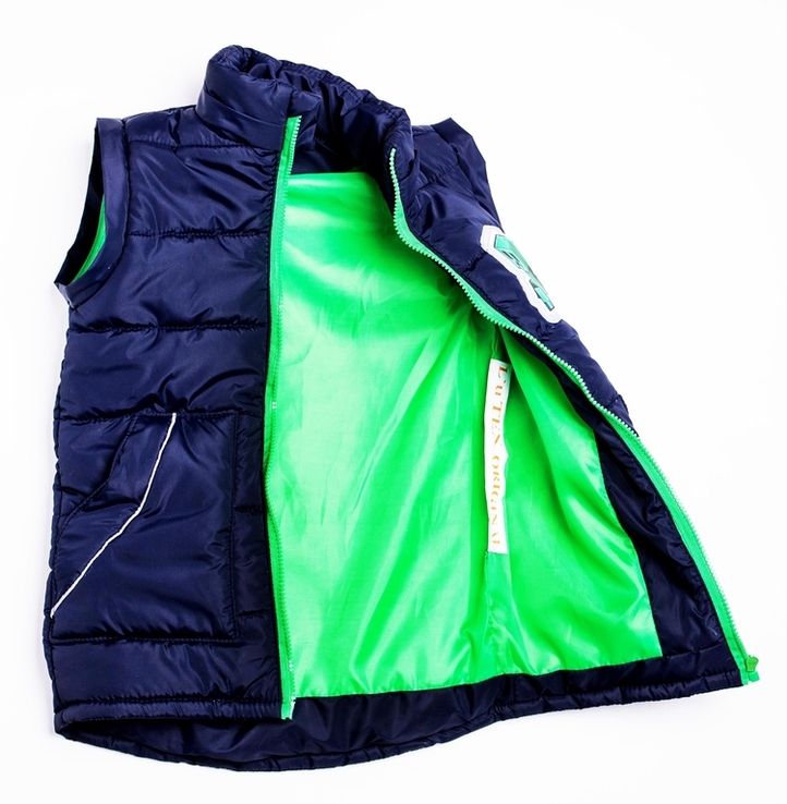 Дитяча куртка жилетка з світловідбиваючими елементами MineCraft синя 128 ріст 1062a128, numer zdjęcia 6