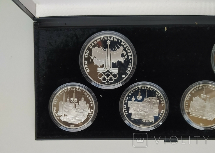 1980 Набор Олимпиада 1977 1978 6 монет серебро пруф 10 и 5 рублей, фото №4