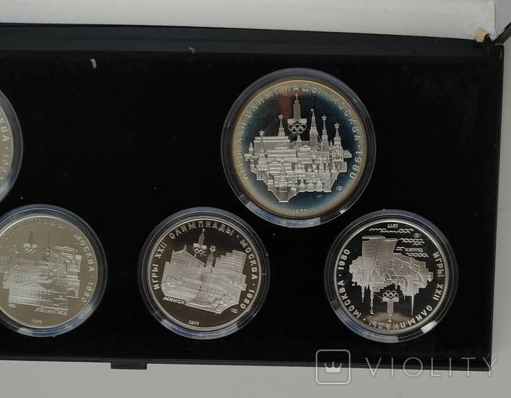 1980 Набор Олимпиада 1977 1978 6 монет серебро пруф 10 и 5 рублей, фото №5