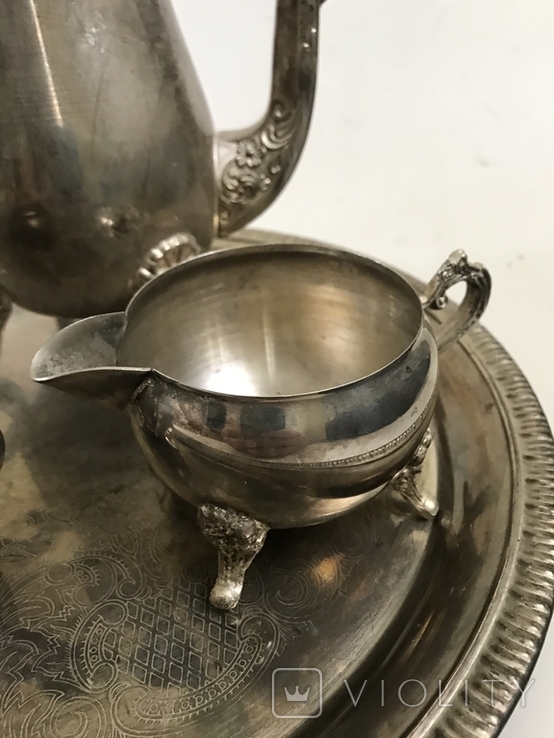 Сервиз чайный/кофейный, серебрение, фото №4