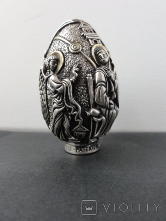 Яйцо пасхальное из Афона (Греция) Серебро 995 пробы, фото №3