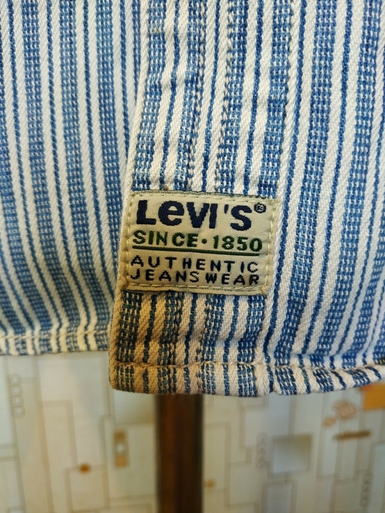Рубашка джинсовая LEVIS оригинал коттон p-p 2XL(состояние!), фото №6