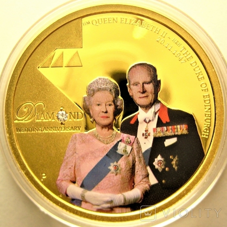 Австралия 100 долларов 2007 г. Бриллиантовая свадьба, фото №4