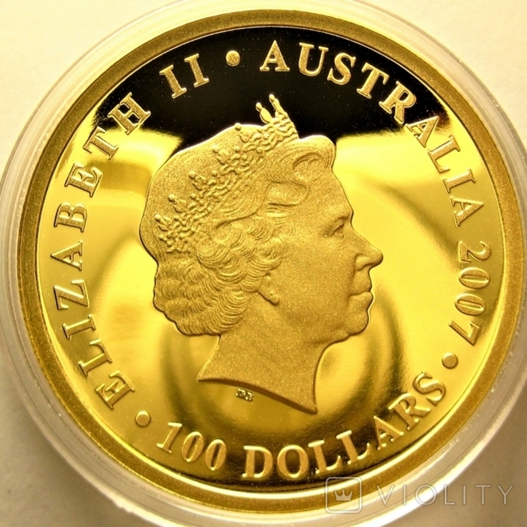 Австралия 100 долларов 2007 г. Бриллиантовая свадьба, фото №5