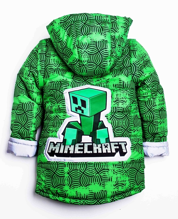 Дитяча куртка жилетка з світловідбиваючими елементами MineCraft зелена 110 ріст 1062b110, фото №3