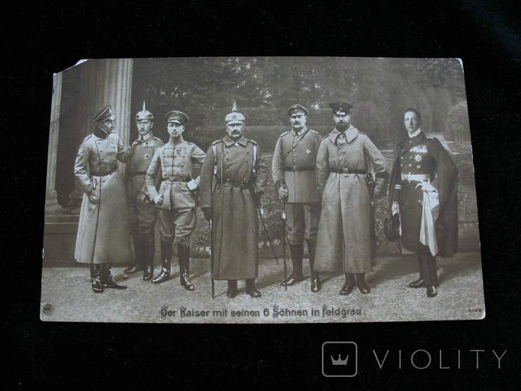 Листівка ,,Кайзер Вільгельм із своїми синами,, Германия, нач. ХХ в.