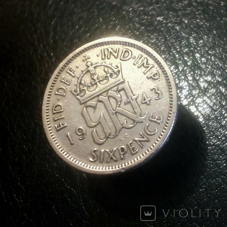 6 пенсов 1943 г Великобритания серебро, фото №4