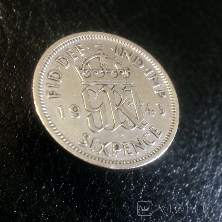 6 пенсов 1943 г Великобритания серебро, фото №6
