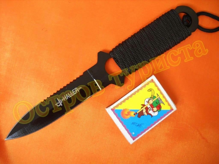 Нож тактический HALLER с ножнами и ремнями в пластиковой кобуре, фото №5