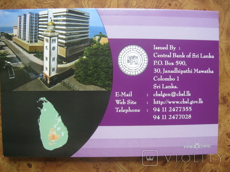 Шри-Ланка - официальный банковский набор монет UNC в буклете, фото №7