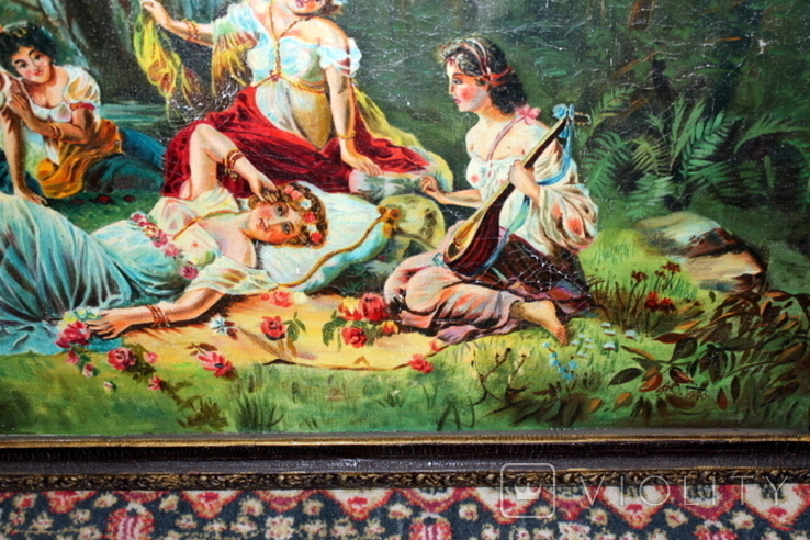 Большая (136х60) самописная картина красками на холсте и в раме. Копия, фото №8