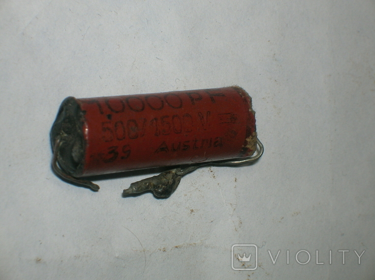 9 Старовинний конденсатор 0,01мкФ 10000пФ 500В Австрія 1939 рік, фото №2