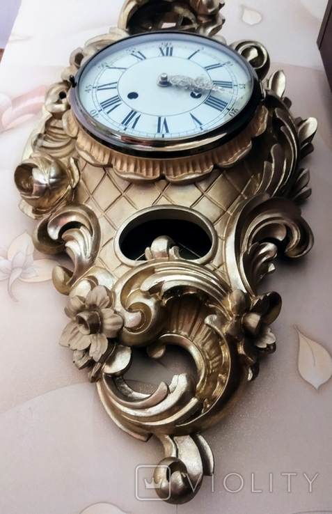 Антикварные настенные механические часы , картель , Швеция, фото №10