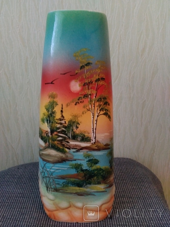 Керамическая ваза с росписью, фото №2