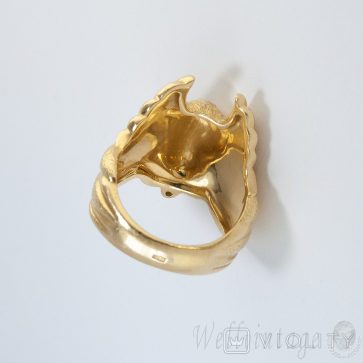 Золотое кольцо "маска" с бриллиантами, фото №5