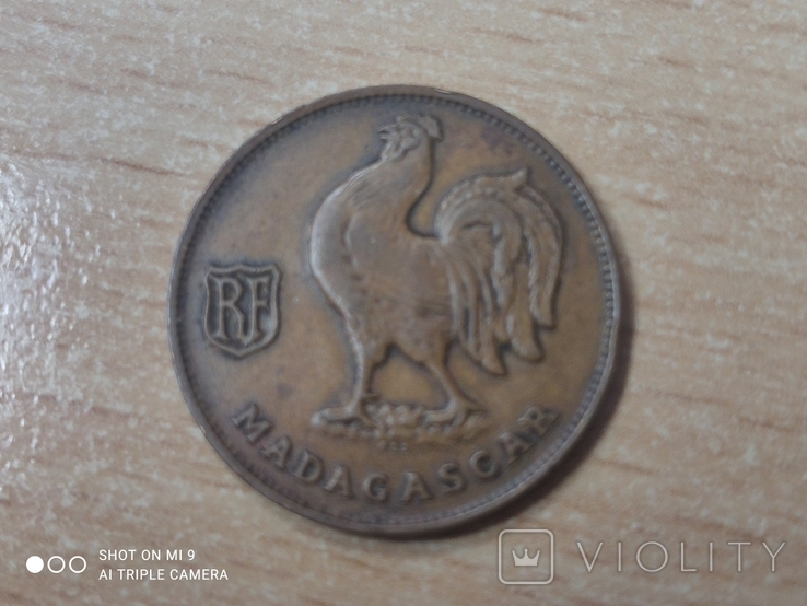 Французький Мадагаскар 1 франк 1943 року, фото №3