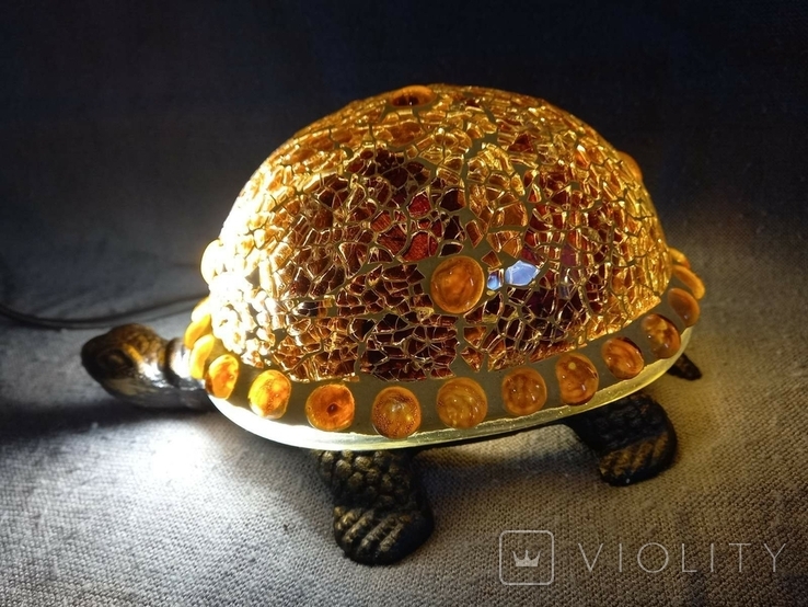 Светильник Черепаха из Англии Лампа ночник настольная Чугун, фото №7