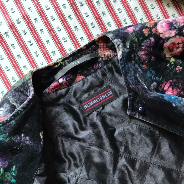 Шикарный пиджак в цветы велюр ретро винтаж Hummelsheim размер 152, фото №8