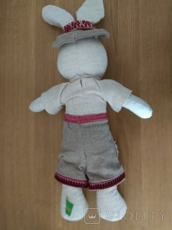 "Зайчик Кирилко" лляна м'яка іграшка в українському стилі, фото №6