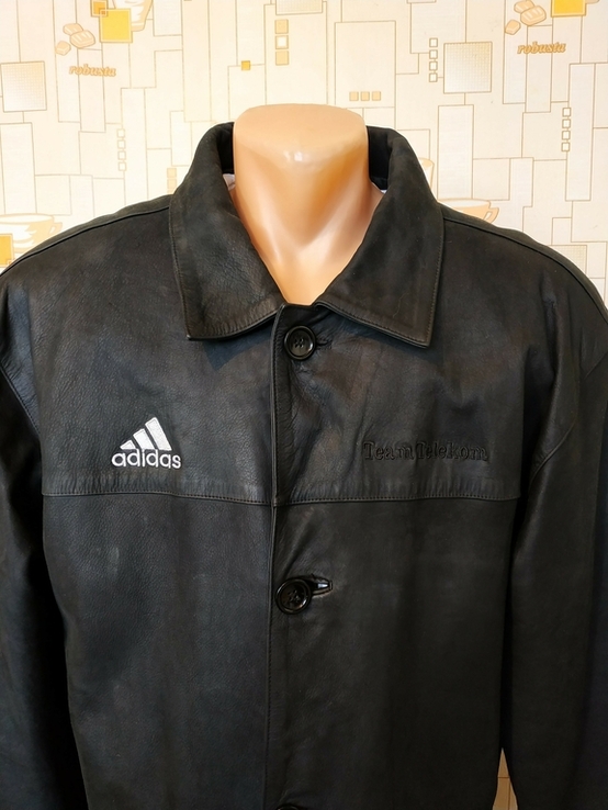 Куртка мощная кожаная ADIDAS нубук р-р прибл. 52-54, photo number 4