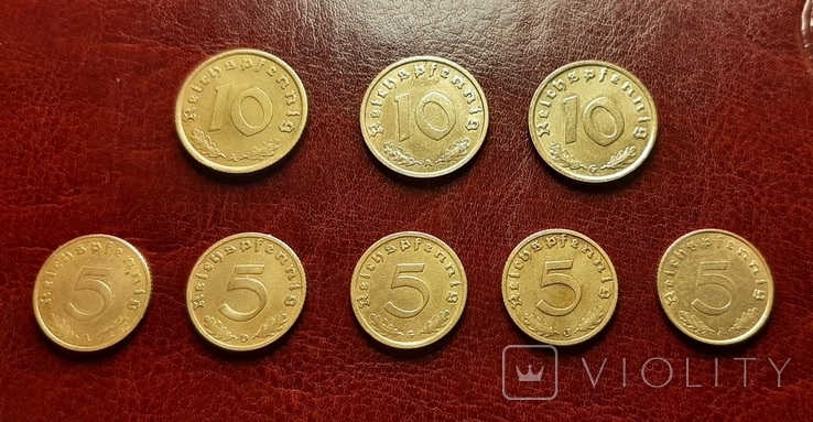 Монеты 3 рейха reichs pfennig 5 - 10