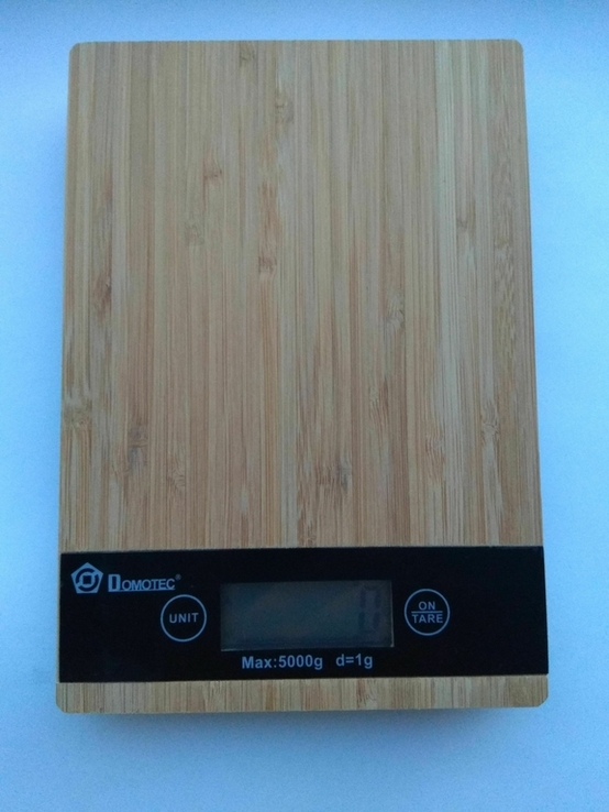 Весы кухонные электронные цифровые Domotec до 5 кг бамбук, фото №3
