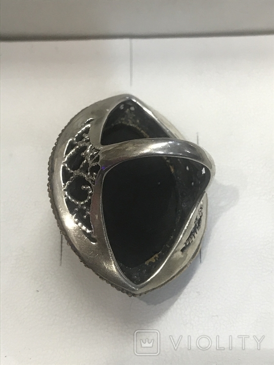 Кольцо серебро Агат, фото №6