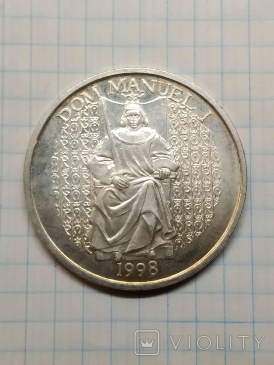 Монета: Португалія, 1000 ескудо, 1998, Мануель І., фото №2