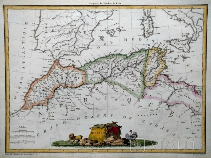1812 Северная Африка (карта 34х25 Верже) СерияАнтик