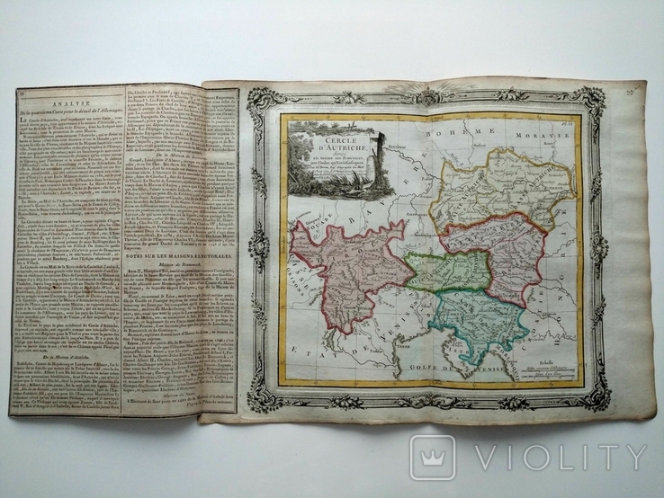 1766 Австрия Деснос (карта 55х29 Верже) СерияАнтик, фото №3