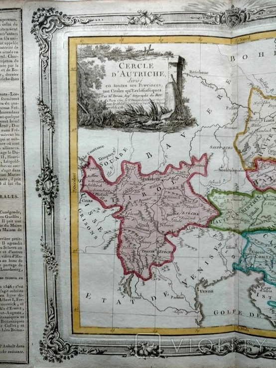 1766 Австрия Деснос (карта 55х29 Верже) СерияАнтик, фото №4