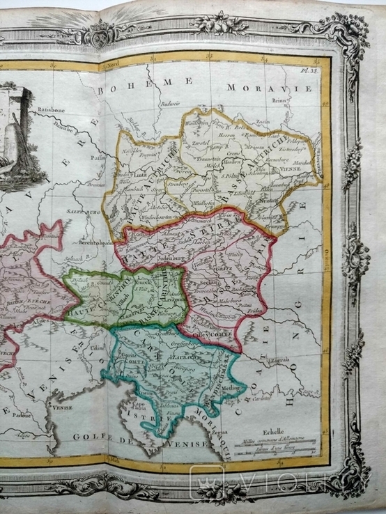 1766 Австрия Деснос (карта 55х29 Верже) СерияАнтик, фото №5