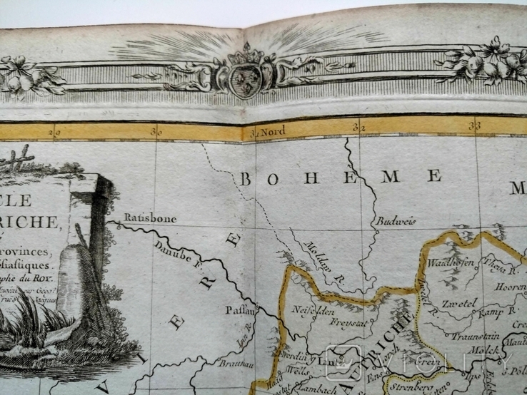 1766 Австрия Деснос (карта 55х29 Верже) СерияАнтик, фото №7