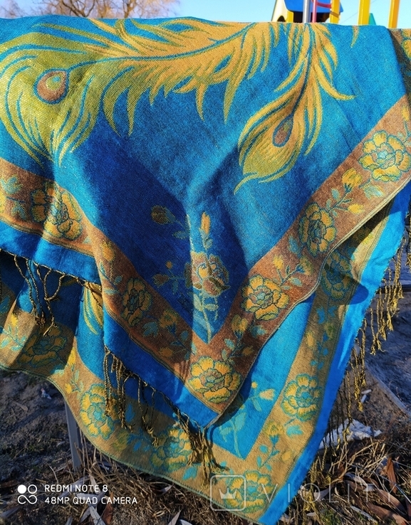 Шелковый платок, палантин " Жарптица" Камбоджа, фото №5