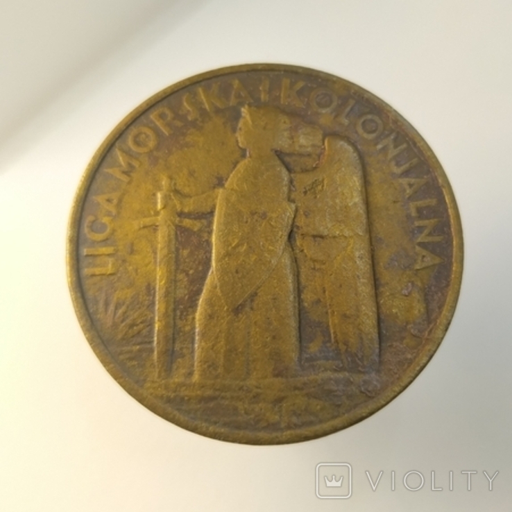 Памятная медаль "морская и колониальная лига" 1935г. Польша., фото №2