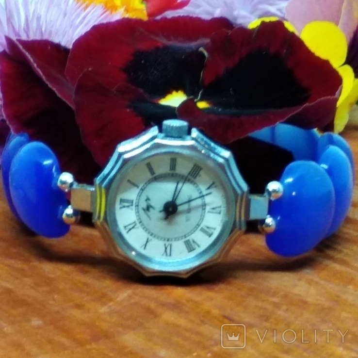 Часы наручные женские "Луч" с браслетом из" улексита", фото №3