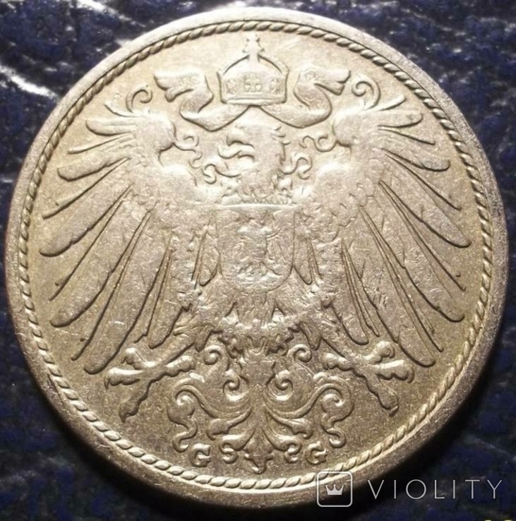 10 пфенінгів 1907 року G.(особлива - помилка в REICH - REJCH !) Німеччина, фото №5